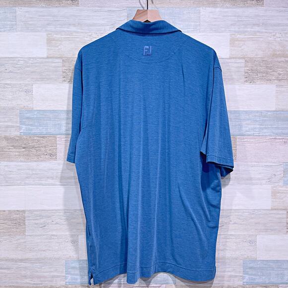 FOOTJOY Performance Jersey Polo Shirt Blue Soft Pocket Golf Office Mens XL - Picture 3 of 6